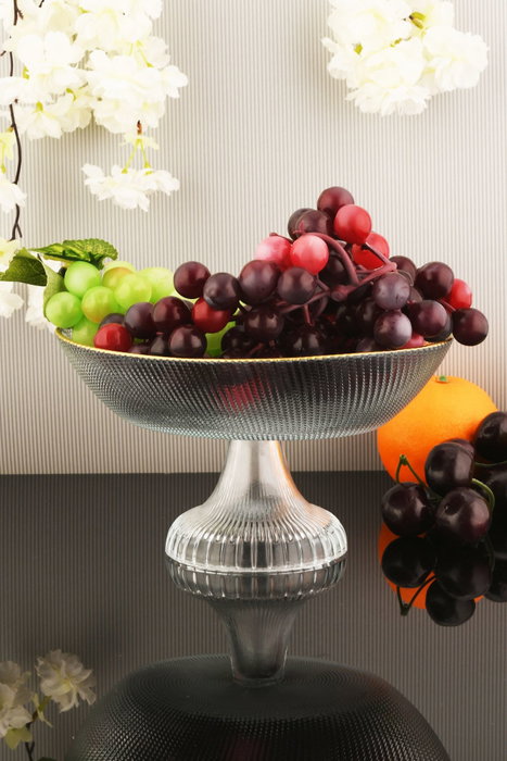 Hermia Plato de Frutas de Vidrio Transparente